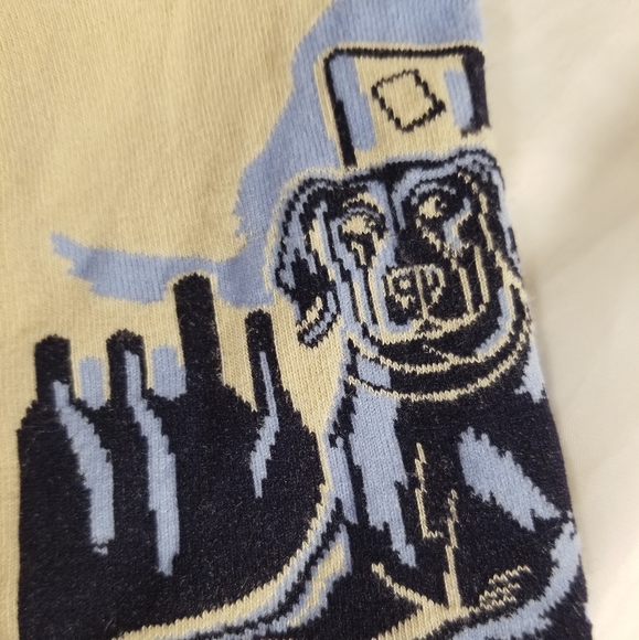 Socks Novelty Dogs Wine Unisex Fun Cream Blue New - Picture 2 of 6